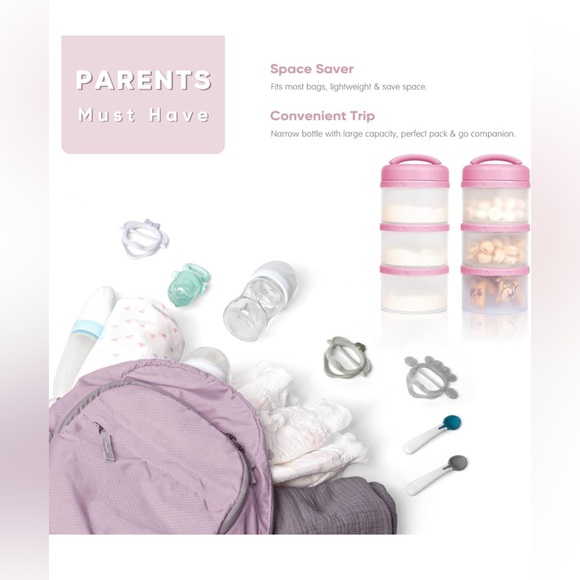 Termichy Stackable Formula Dispenser Portable Milk Powder Container, 2 Pack - Picture 4 of 7